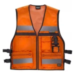 Gilet multipoches WORKTEAM haute visibilité avec bandes réfléchissantes