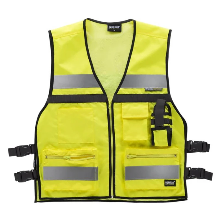 Gilet multipoches WORKTEAM haute visibilité avec bandes réfléchissantes
