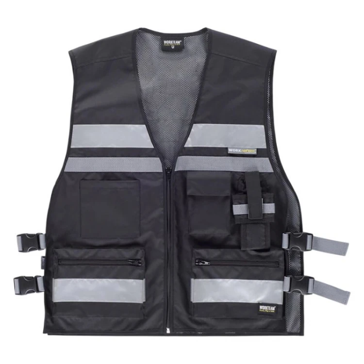 Gilet multipoches WORKTEAM haute visibilité avec bandes réfléchissantes