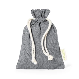 Sacchetto cotone riciclato GRS 130 g/m² con coulisse 15×21 cm