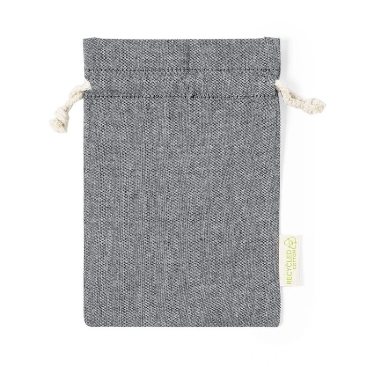 Sacchetto cotone riciclato GRS 130 g/m² con coulisse 15×21 cm