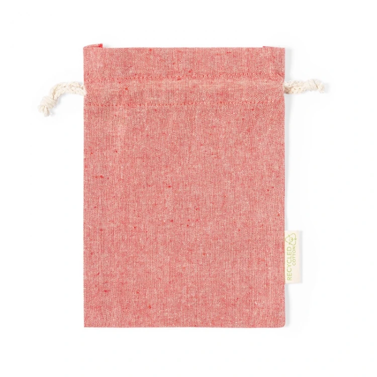 Sacchetto cotone riciclato GRS 130 g/m² con coulisse 15×21 cm