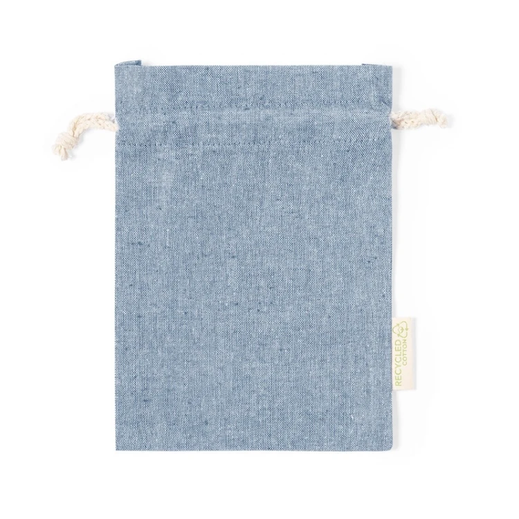 Sacchetto cotone riciclato GRS 130 g/m² con coulisse 15×21 cm