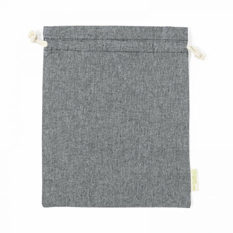 Sacchetto cotone riciclato GRS 130 g/m² con coulisse 25×30 cm