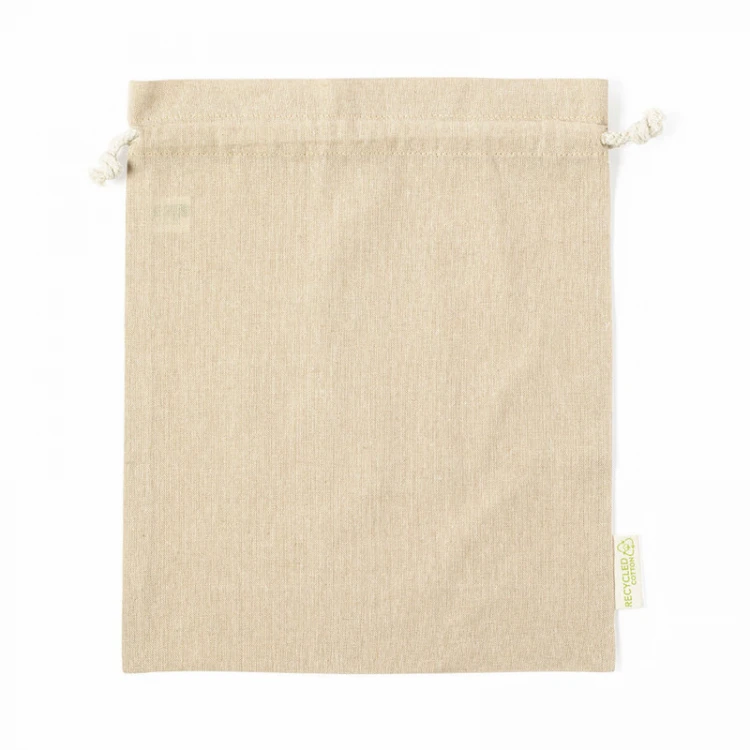 Sacchetto cotone riciclato GRS 130 g/m² con coulisse 25×30 cm