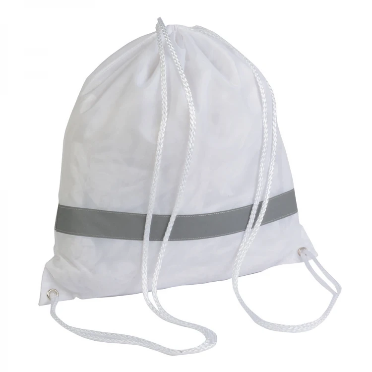 Zainetto in poliestere con banda rifrangente