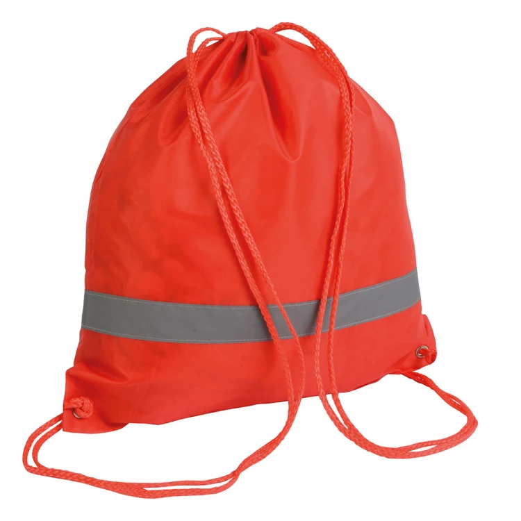 Zainetto in poliestere con banda rifrangente