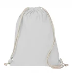 Sacca in cotone con doppia corda e rifiniture cucite 33x44 cm