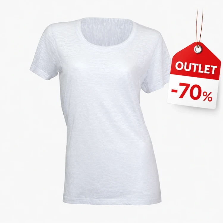 JHK women's flamed t-shirt with unfinished collar, available to personalise with logo