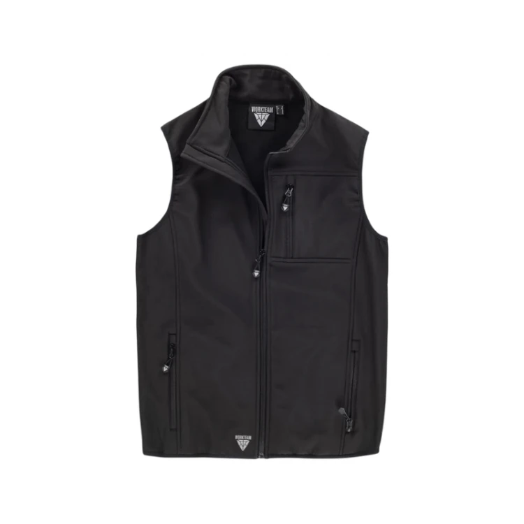 Chaleco softshell Workteam de doble capa con cuello alto, personalizable con logo