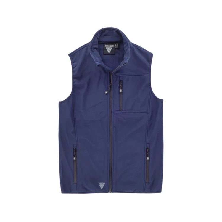 Chaleco softshell Workteam de doble capa con cuello alto, personalizable con logo