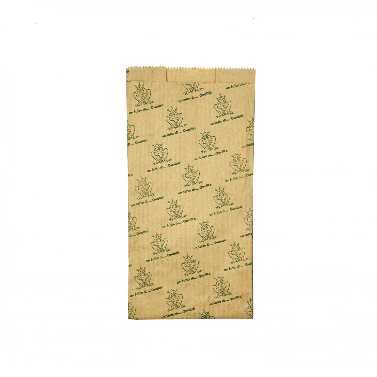 Sacchetti di carta kraft avana personalizzati con logo per alimenti e oggetti