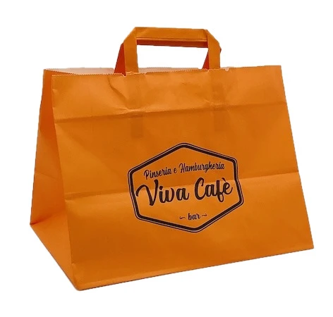 Individuell bedruckte Papiertragetasche im Flexodruck – einfarbig für Handel und Einzelhandel