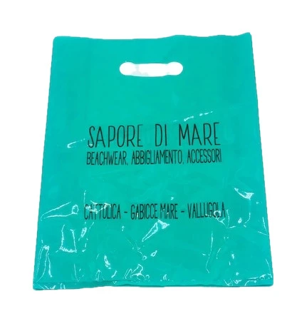 Individuell bedruckte Plastiktüte mit Flexodruck für Werbeaktionen und Events