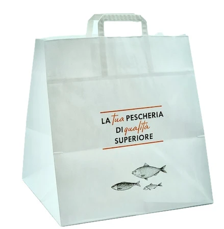 Flexodruckbeispiel mit zwei Farben auf Papier für Unternehmenskommunikation