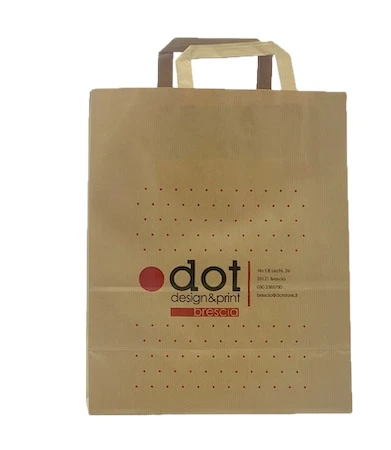 Papiertragetasche aus Kraftpapier mit Flexodruck in zwei Farben – ideal für individuelle Verpackungslösungen