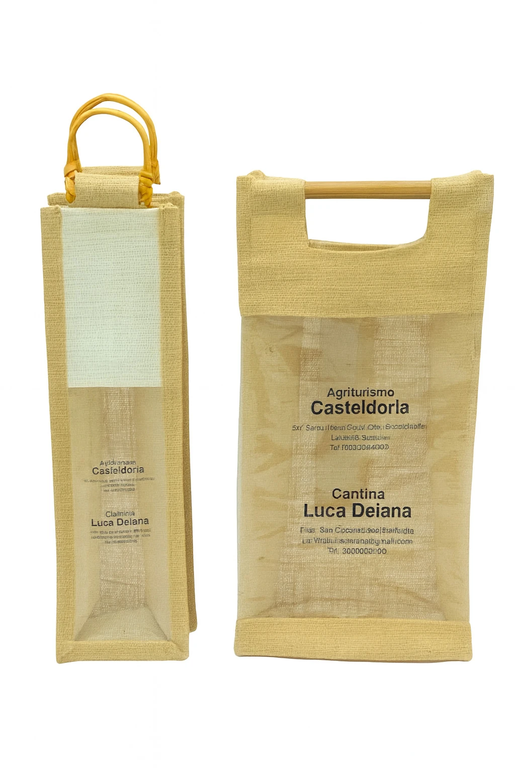 Borse in juta personalizzate in serigrafia