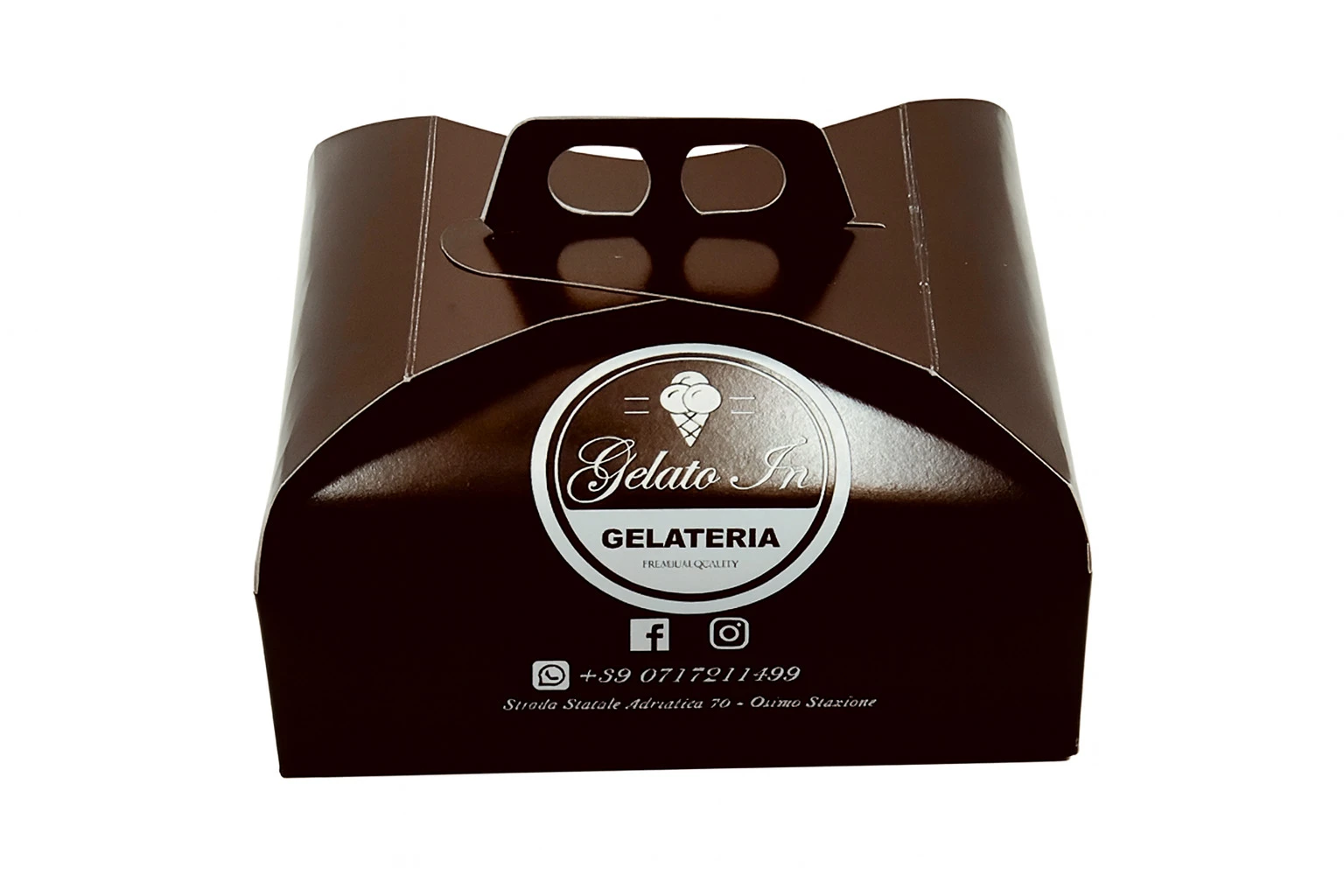 Scatola bianca con stampa a caldo oro