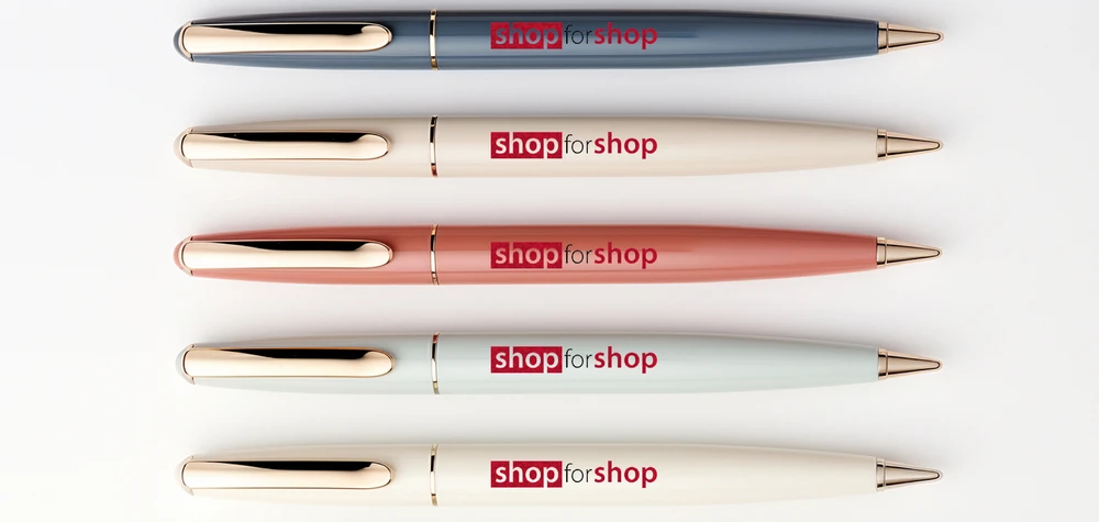 Penne personalizzate con logo stampato su superficie rigida