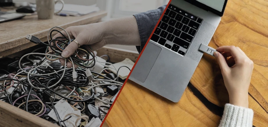 confronto tra gadget tecnologico utile nella routine lavorativa e accessori dimenticati nel cassetto