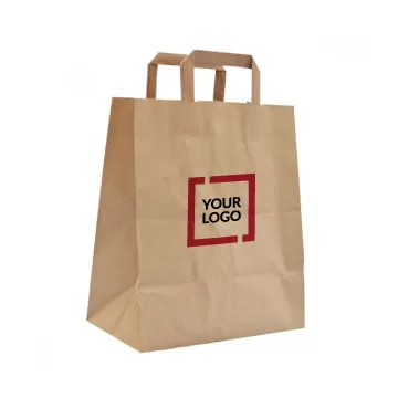 Shopper in carta avana per asporto alimentare personalizzabile con logo