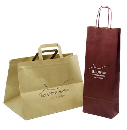 Beispiel für Branding mit Siebdruck auf personalisierter Papiertragetasche – einfarbig